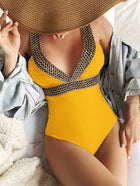 Women's Fashion Deep V Spaghetti Straps One-piece Swimsuit