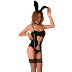 Black suit fishnet stockings