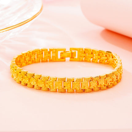 Luxury Thick Placer Gold Bracelet