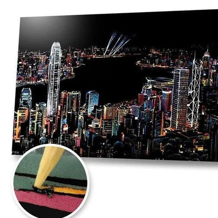 Decorative painting scratch Scraping painting drawing paper world Sightseeing pictures decoration birthday gifts drop shipping
