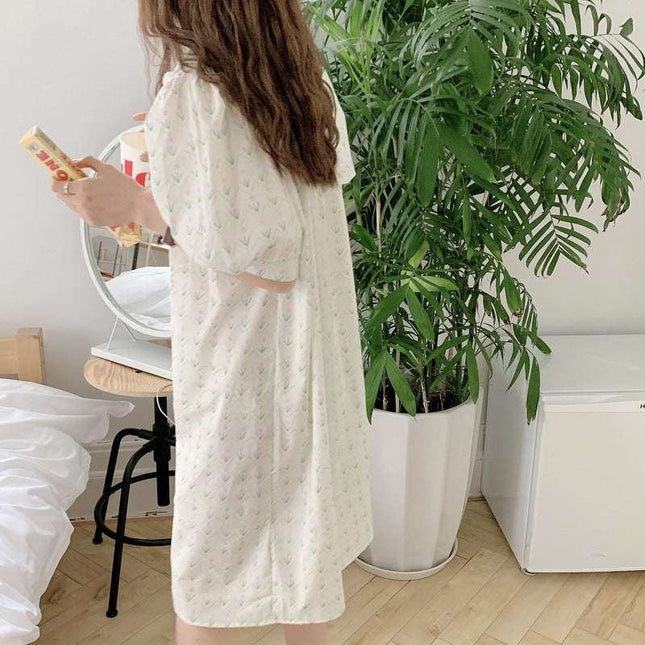 Summer New Floral Lace Nightdress For Women