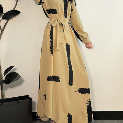 Muslim Dress Fashion Women O-neck