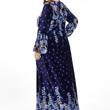 Gold velvet plus size dress