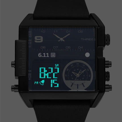 611 date 8145 countdown waterproof backlight luminous double display electronic watch