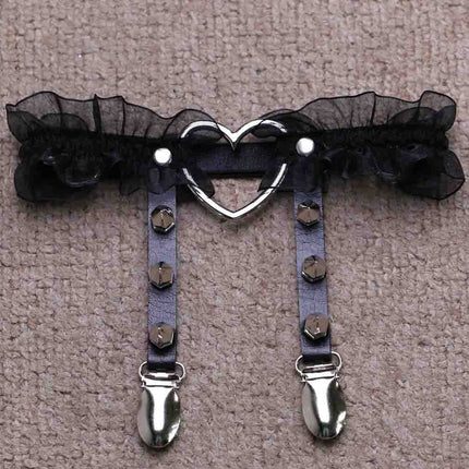 Sexy sexy peach heart garter belt