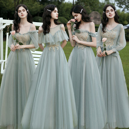 Green wedding banquet sister group dress