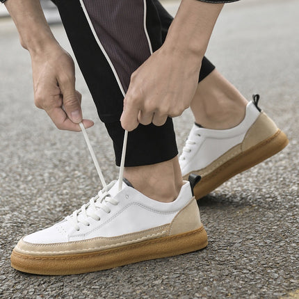 Hand-stitched Casual Shoes Leather Sneakers Soft Sole