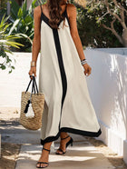 Women Two-Tone Sleeveless Casual Summer Dress Maxi Women Outfit