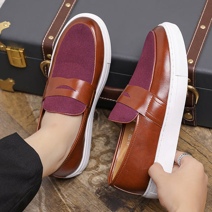 Korean Style Trendy Thick-soled Men's British Style Casual Leather Shoes