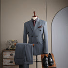 Double Breasted Stripes Suit Men's Suits