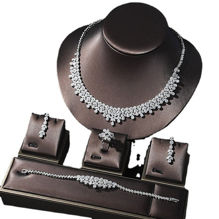 Dress Necklace Earrings Rings Bracelets Four Piece Set Accessories