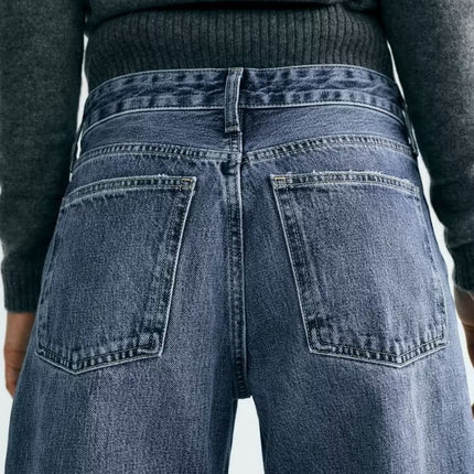 Autumn And Winter Jeans High Waist Straight Pants Women's Wide-leg Pants