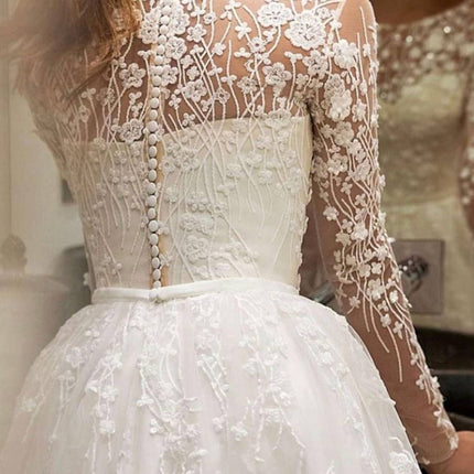 Wedding Dress Off-shoulder Long Sleeve Bride
