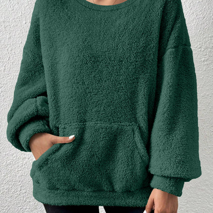 Fashion Solid Color Round Neck Long Sleeve
