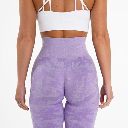 Fashion Snowflake Cropped Camouflage Jacquard Seamless Fitness Yoga Pants