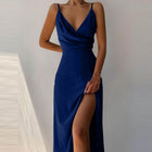 V-neck Slit Sling Dress Summer Fashion Sexy Slim Suspender Dresses For Women Clothing