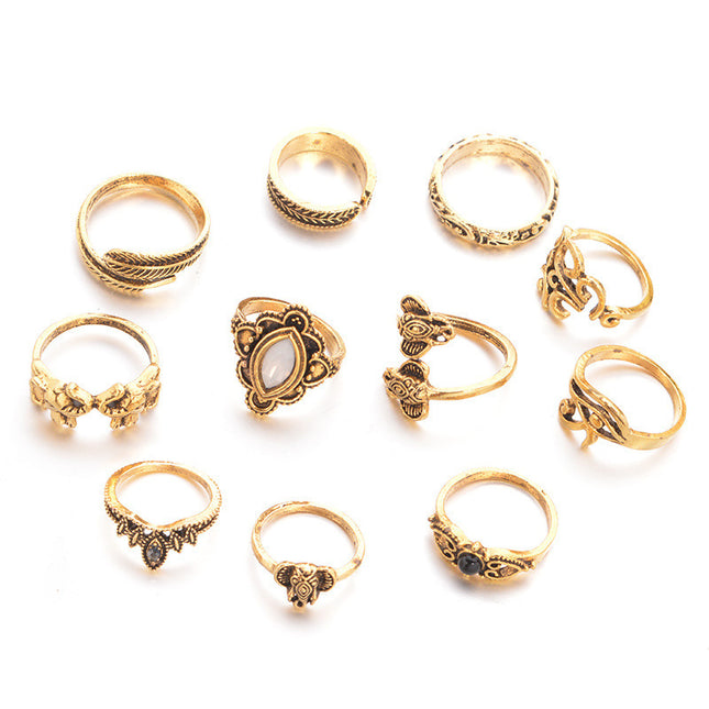 Women's Vintage Water Drop Diamond Ring Suit