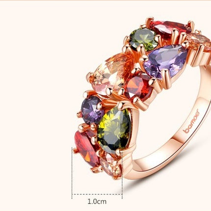Colored zircon rings