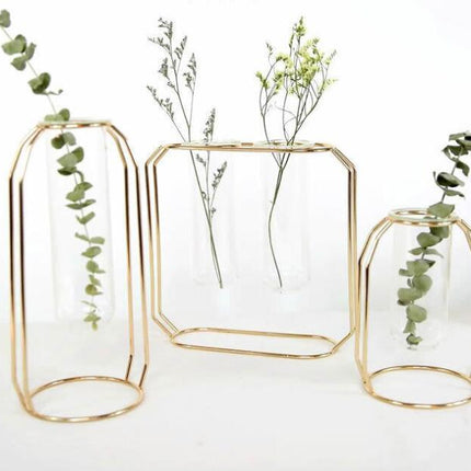Geometric Rose Gold Vase