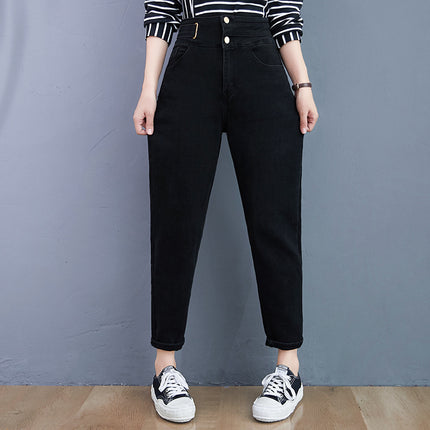 Large Size Stretch Slim And High Waist Jeans Radish Pants Women
