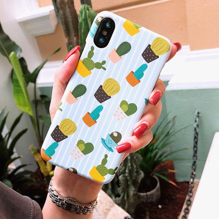 Compatible With Apple, USLION Green Cactus Case For I  Plus Flower Cartoon Animal Phone Cases For  Matte Hard PC Back Cover