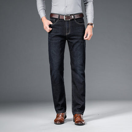 Men's Jeans Straight Loose Elastic Business Trousers