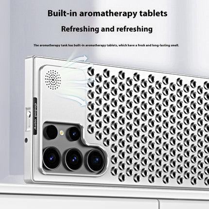 Spring Fastener Magnetic Suction Aluminum Alloy Heat Dissipation S24ultra Phone Case