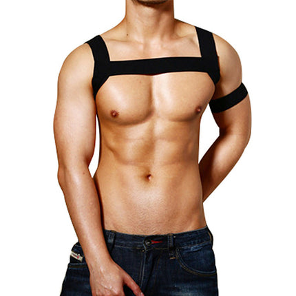 Foreign trade men's sexy suit men's performance bandages sexy elastic bandage short shirt sexy lingerie men