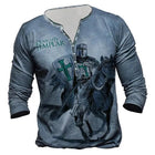 European And American Digital Printing Men's Long-sleeved Medieval T-shirt