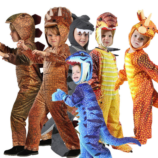 Tyrannosaure & Triceratops Costume pour fille et garçon cosplay enfants mignon Animal mascotte enfant dinosaure combinaison Costumes de fête de noël