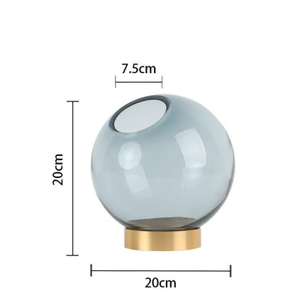 Round glass vase