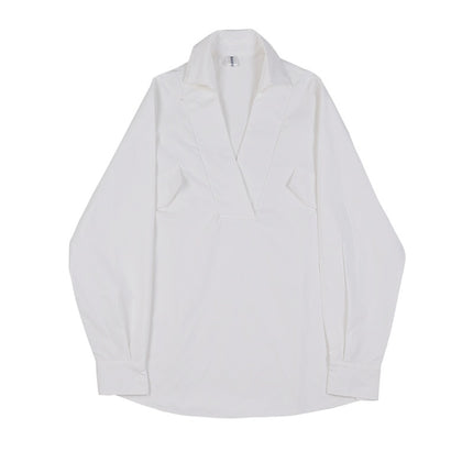 Men Long Sleeve Loose Casual White Shirts