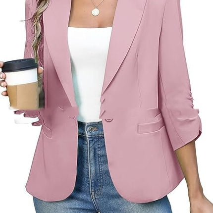 Solid Color Lightweight Slim Suit Jacket