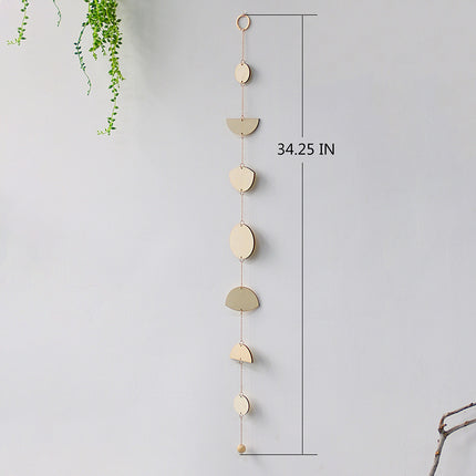 Star And Moon Wood Chip Pendant Bohemian Wall Decoration