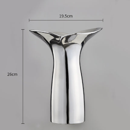 Household Fashion Electroplated Silver Fishtail Ceramic Vase