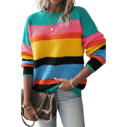 European And American Retro Easy Matching Drop-shoulder Round Neck Sweater