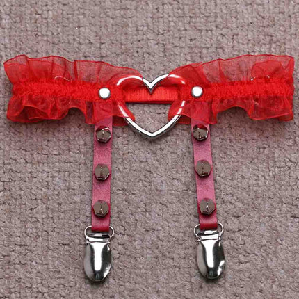 Sexy sexy peach heart garter belt