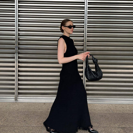 Sleeveless Tassel Long Dress Summer Women