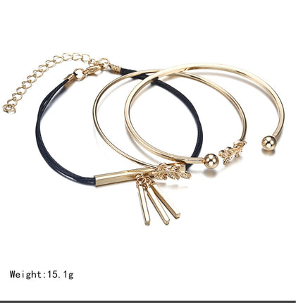 Modyle   Gold Color Crystal Wedding Bracelets Set CZ Stone Heart Bracelets Bangles For Woman