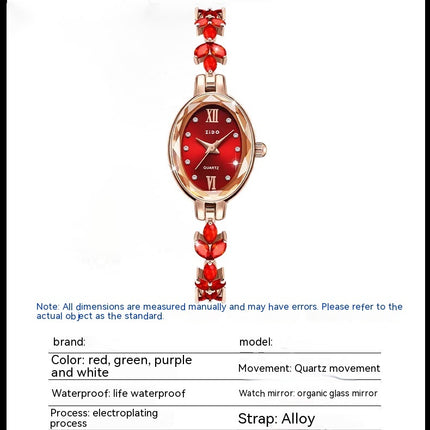 Simple Fashion Sports Waterproof Oval Women's Wrist Watch
