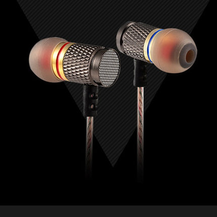 In-ear headphones metal subwoofer headphones mobile music MP3 bass explosion earplugs