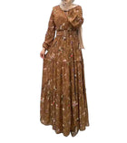 Women's New Flower Turtleneck Dress Fashion Commuter Muslim Dress