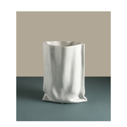 Extremely Simple Silver Vase Creative Irregular Ceramic Ornaments