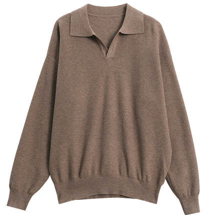 Lapel Sweater Men's Autumn Anti-Pilling V-neck Long Sleeve Top