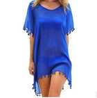 Women Blouses Loose Chiffon Dress Summer Beach Tunic Cover-Up Shirt