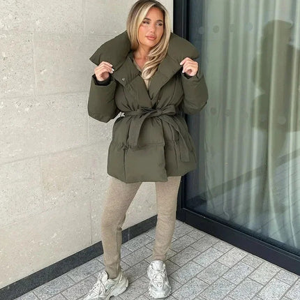 Loose Lace-up Sense Women's Fashion Coat