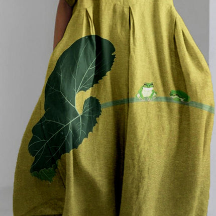 3D Printed Round Neck Short Sleeve Plus Size Dress Women