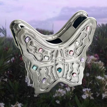 Silver Electroplated Aromatherapy Diffuse Butterfly Flower Arrangement Vase
