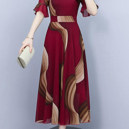 Chiffon Floral Dress Plus Size