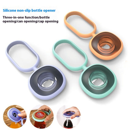 Beer Bottle Opener Three In One MultiFunction Silicone Bottle Opener Bar Kitchen Creative Bottle Min Eral Water Bottles Kitchen Gadget